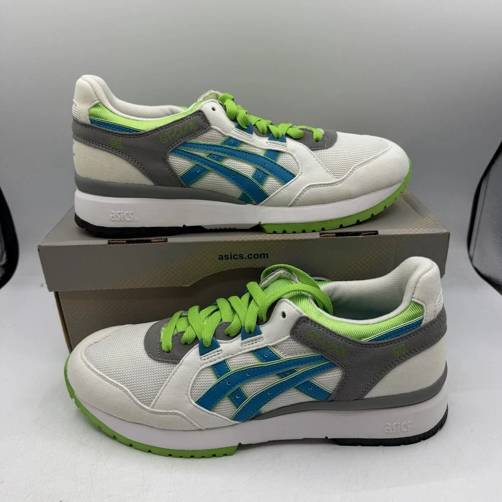 Asics GT-COOL Running Shoes Men Size 9 White/Pacific Blue Sneakers H311N 0146